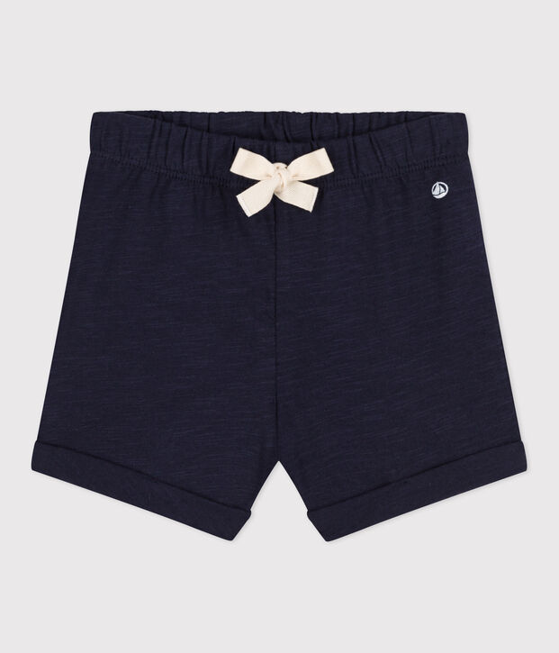 Effen babyshort van gevlamde jerseystof SMOKING