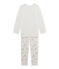 Pyjama fille en bouclette éponge blanc LAIT/rose VIENNE/ MULTICO