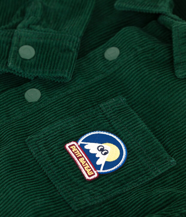 Effen fluwelen kinderhemd groen