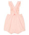 Salopette courte bébé fille en molleton rose MINOIS