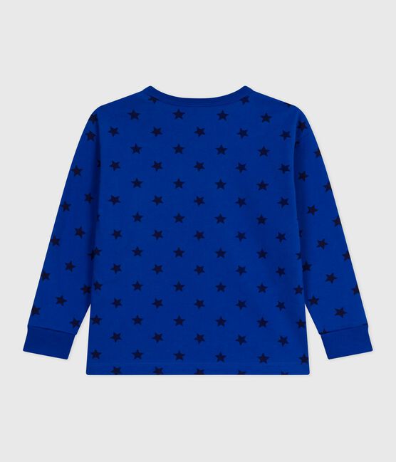 Katoenen T-shirt met lange mouwen en print voor kinderen blauw OLYMPIC+SOIR