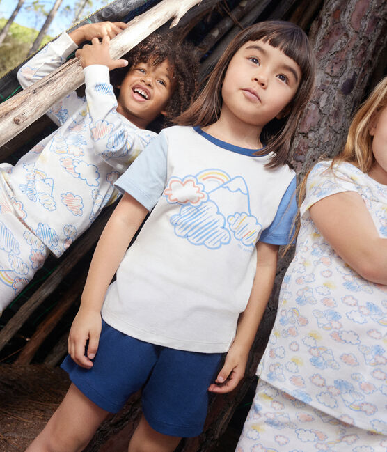 Effen korte pyjama van katoen voor kinderen INCOGNITO/ MULTICO
