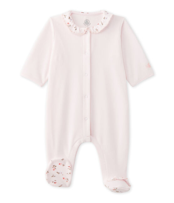 Dors bien bébé fille en velours rose VIENNE
