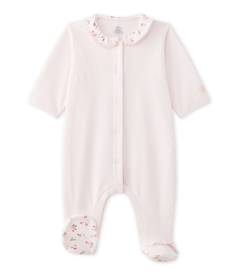 Fluwelen pyjama voor babymeisjes roze VIENNE