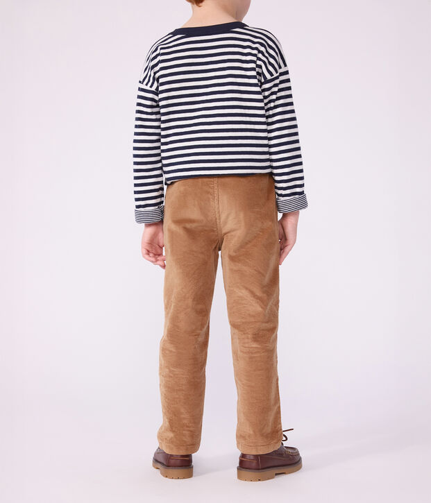 Fluwelen rechte broek voor kinderen LATTE