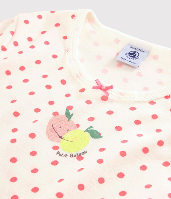 Roze katoenen nachthemd met stippen voor meisjes wit MARSHMALLOW/roze GRETEL
