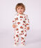 Babypyjama van tubic met sluiting op de rug en brandweerprint wit/multicouleur