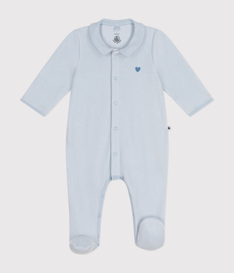 Pyjama en velours b&eacute;b&eacute; bleu