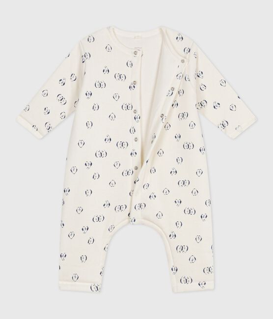 Combinaison ouatinée bébé en coton, imprimé pingouins bleu MILK/ SOIR