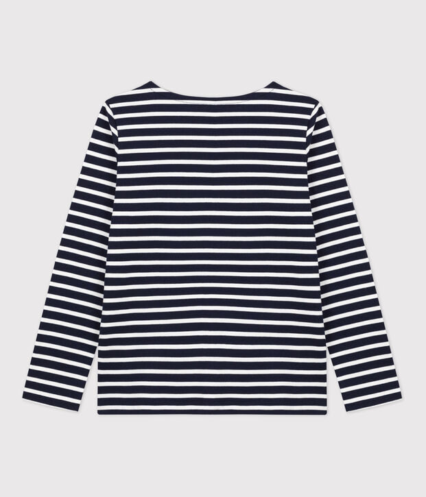 Katoenen marinetrui voor dames blauw/wit