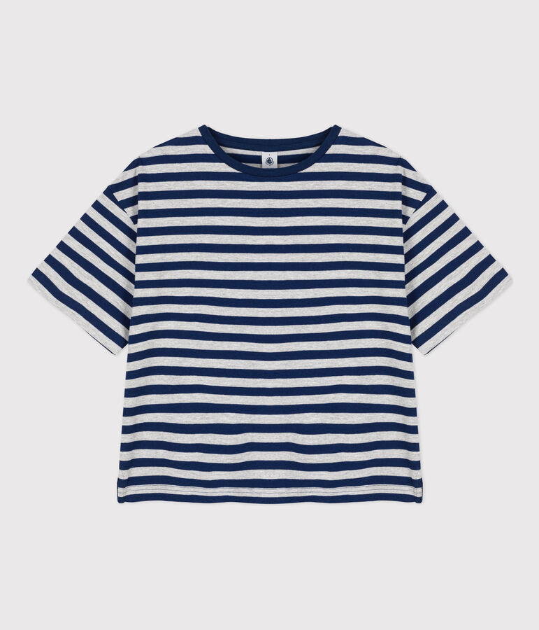 T-shirt LE BOXY en coton Femme bleu/gris