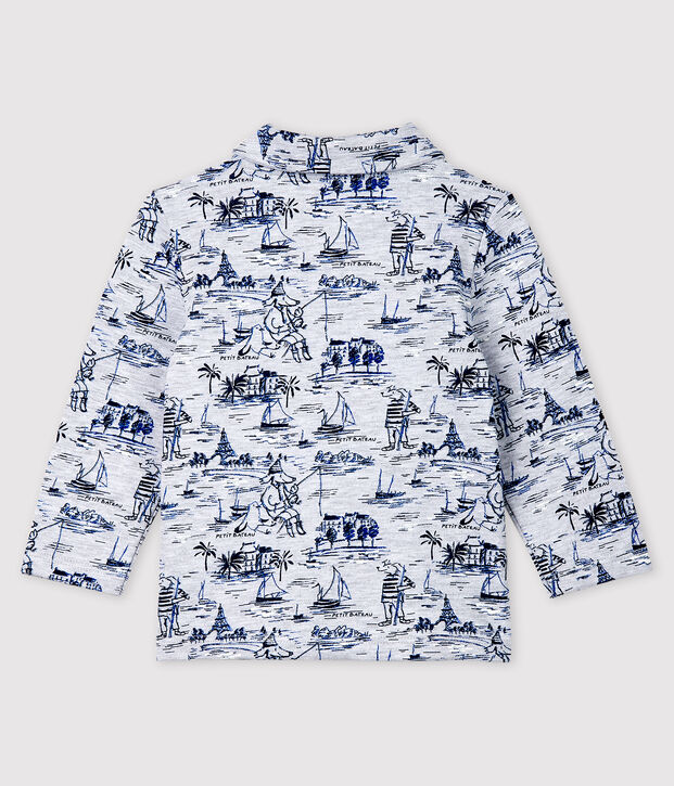 Sweatshirt en molleton imprim&eacute; b&eacute;b&eacute; gar&ccedil;on gris/bleu