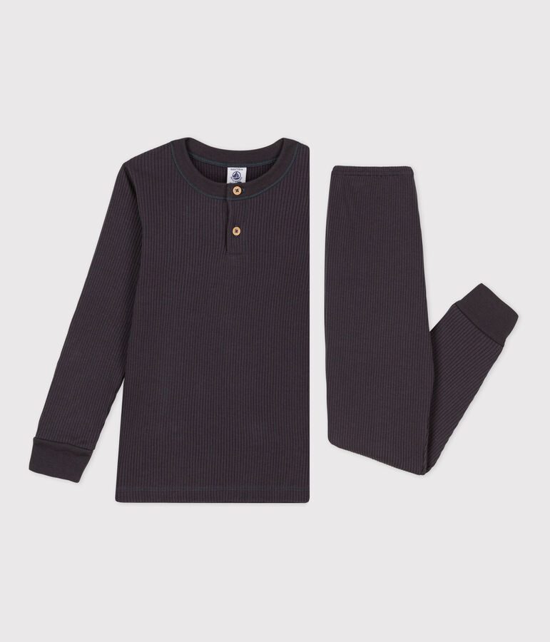 Katoenen pyjama voor kleine meisjes en jongens grijs