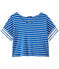 Oversized dames-T-shirt met streepjes blauw PERSE/wit MARSHMALLOW