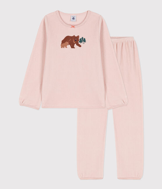 Fluwelen meisjespyjama roze SALINE