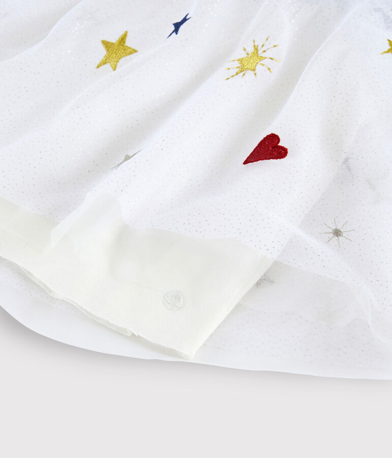 Meisjesjurk met lange mouwen kinderen blauw SMOKING/wit MULTICO