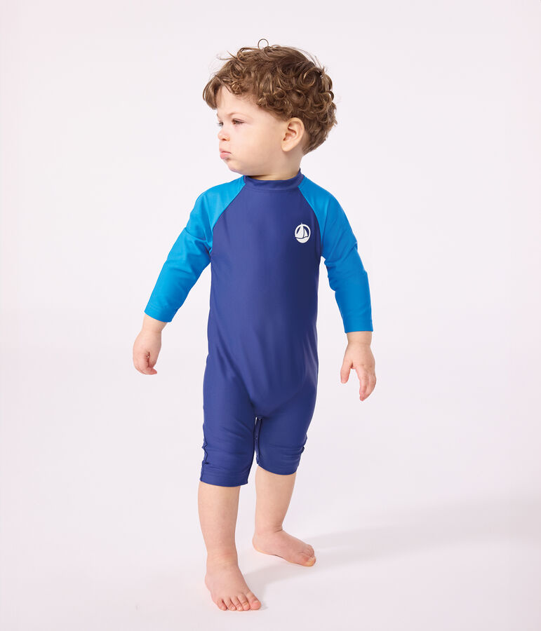 Combinaison de bain anti UV b&eacute;b&eacute; bleu/bleu