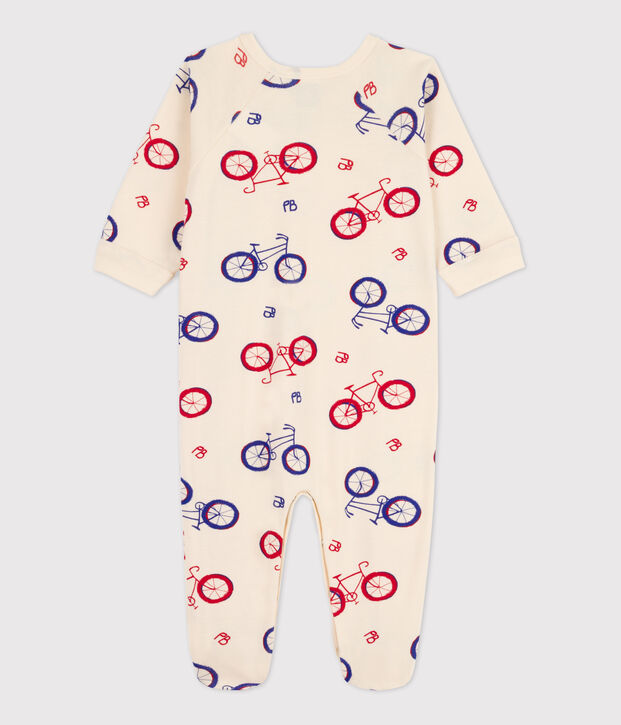 Katoenen slaappakje voor baby's ecru/multicouleur