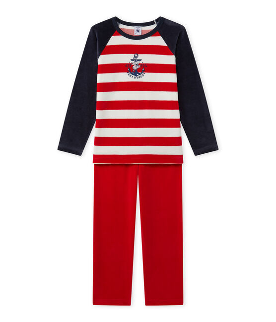 Jongenspyjama met ankermotief blauw SMOKING/rood FROUFROU/ LAIT