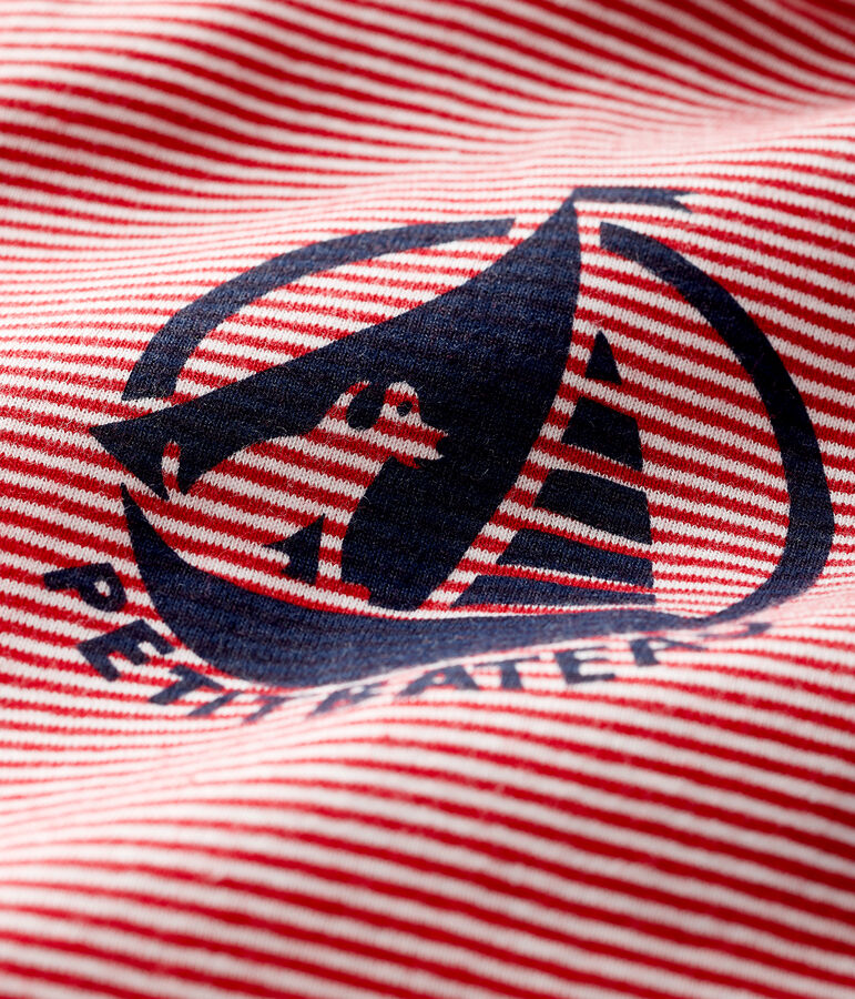 Body manches longues col roul&eacute; b&eacute;b&eacute; rouge TERKUIT/blanc MARSHMALLOW