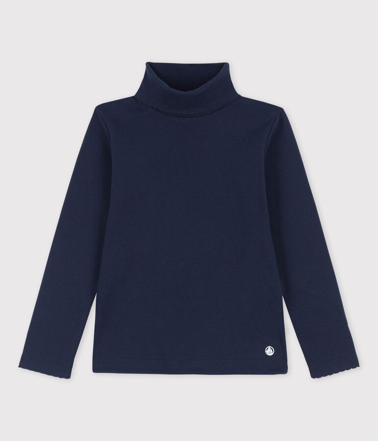 Sous-pull en coton fille bleu