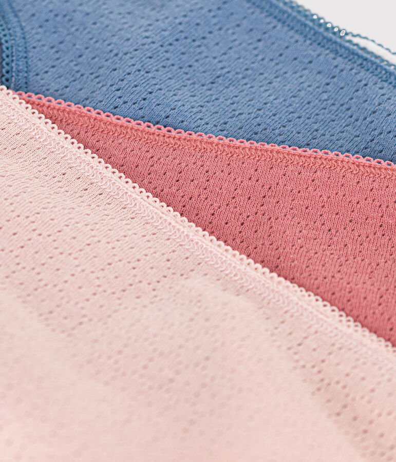 Lot de 3 culottes en coton ajour&eacute; femme multicouleur