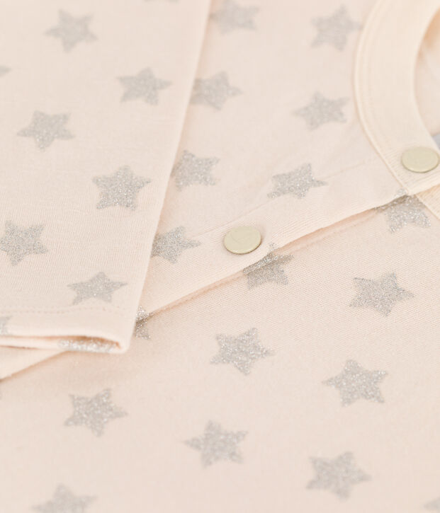 Cardigan in tubic met print voor kinderen ecru/grijs