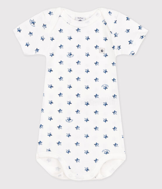 Babybody met korte mouwen wit ECUME/blauw MEDIEVAL