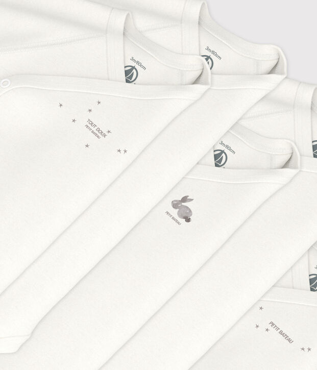 Set van 5 katoenen overslagbody's met lange mouwen multicouleur