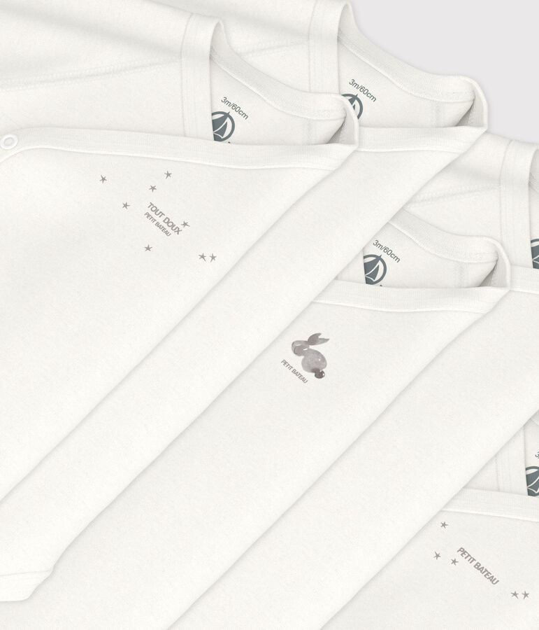 Lot de 5 bodies crois&eacute;s manches longues en coton multicouleur