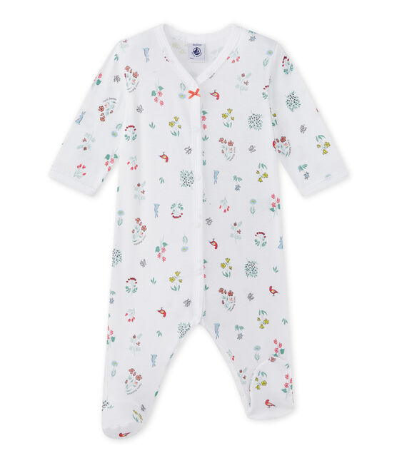 Pyjama met dessin voor babymeisjes wit ECUME/wit MULTICO