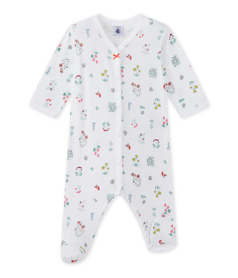 Pyjama met dessin voor babymeisjes wit/multicouleur