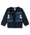 Cardigan van wol en katoen voor jongens blauw SMOKING/wit MULTICO