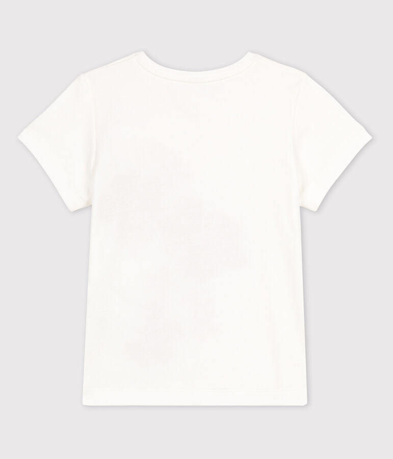 T-shirt manches courtes en coton enfant fille blanc