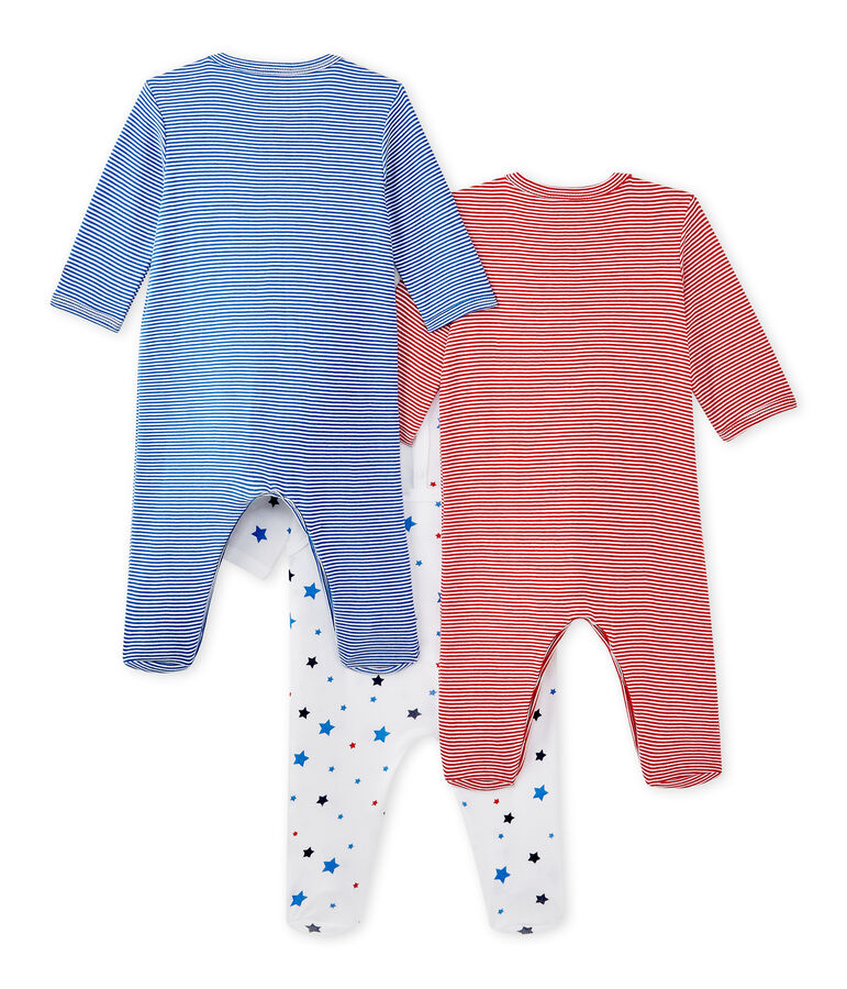 Set van drie pyjama's voor babyjongens wit