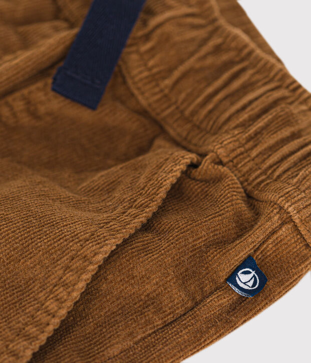 Rechte broek van velours voor jongens bruin