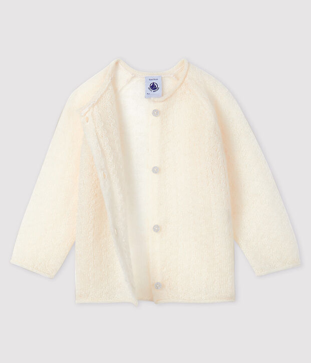 Gebreide cardigan voor meisjesbaby wit