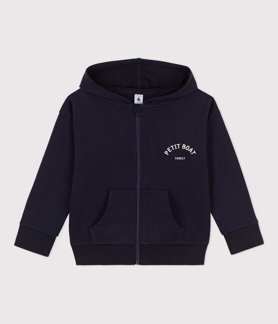 Sweatshirt zippé Petit Boat à capuche enfant fille / garçon bleu SMOKING