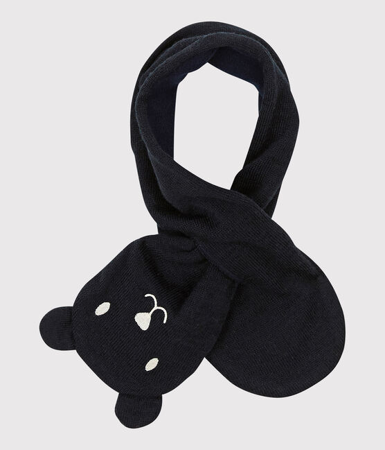 Dubbelzijdige babysjaal van microfleece blauw SMOKING