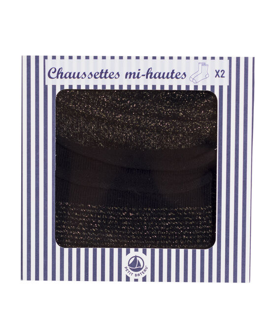 Set middelhoge sokjes vrouwen zwart NOIR/geel OR