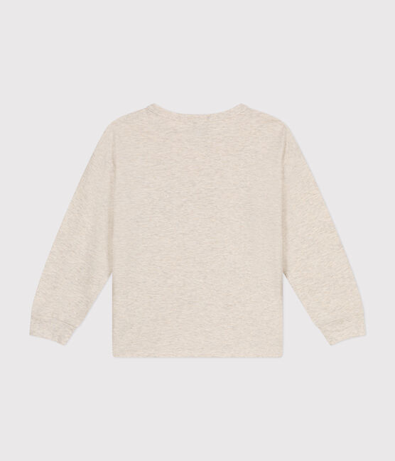 Tee-shirt manches longues en jersey flammé enfant garçon beige MONTELIMAR CHINE