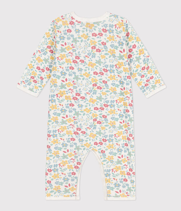 Dors-bien sans pieds imprim&eacute;s en coton blanc/multicouleur