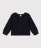 Cardigan voor meisjes in katoen blauw SMOKING