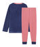 Velours jongenspyjama blauw CHALOUPE/wit MULTICO