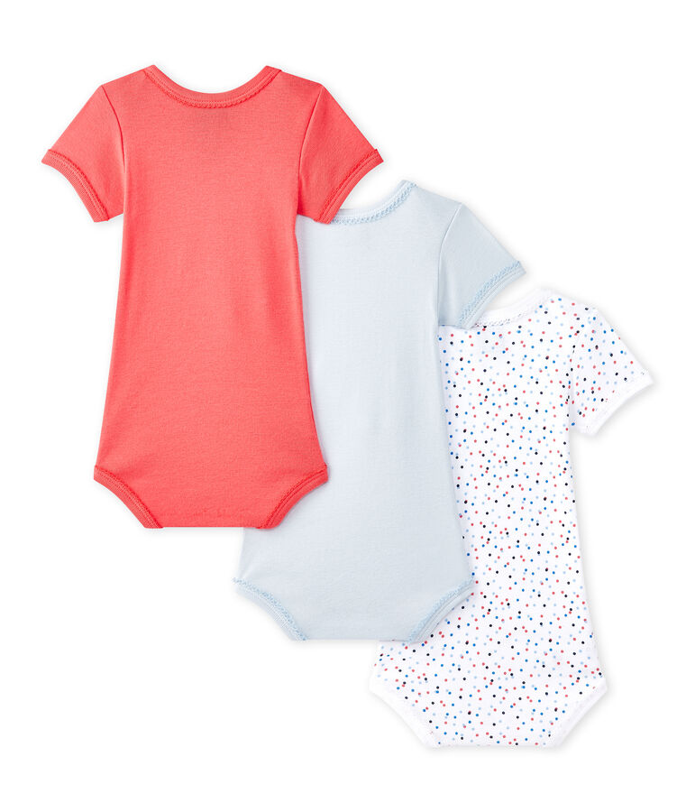 Lot de 3 bodies b&eacute;b&eacute; fille manches courtes blanc LOT