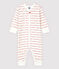 Dors-bien sans pieds Petit Bateau Je T'aime bébé en jacquard blanc MARSHMALLOW/rouge TERKUIT