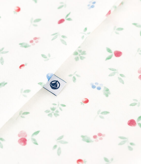 Pyjama bébé en coton à col fleuri blanc MARSHMALLOW/blanc MULTICO