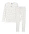 Katoenen snugfit meisjespyjama met glittersterrenprint wit MARSHMALLOW/wit MULTICO