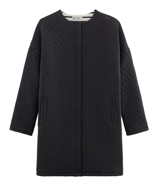 Veste longue tubique femme gris