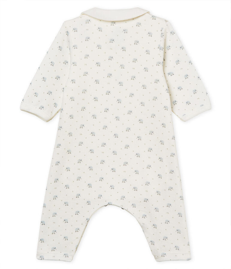 Bodyjama sans pieds b&eacute;b&eacute; gar&ccedil;on en c&ocirc;te 1x1 imprim&eacute;e blanc MARSHMALLOW/blanc MULTICO